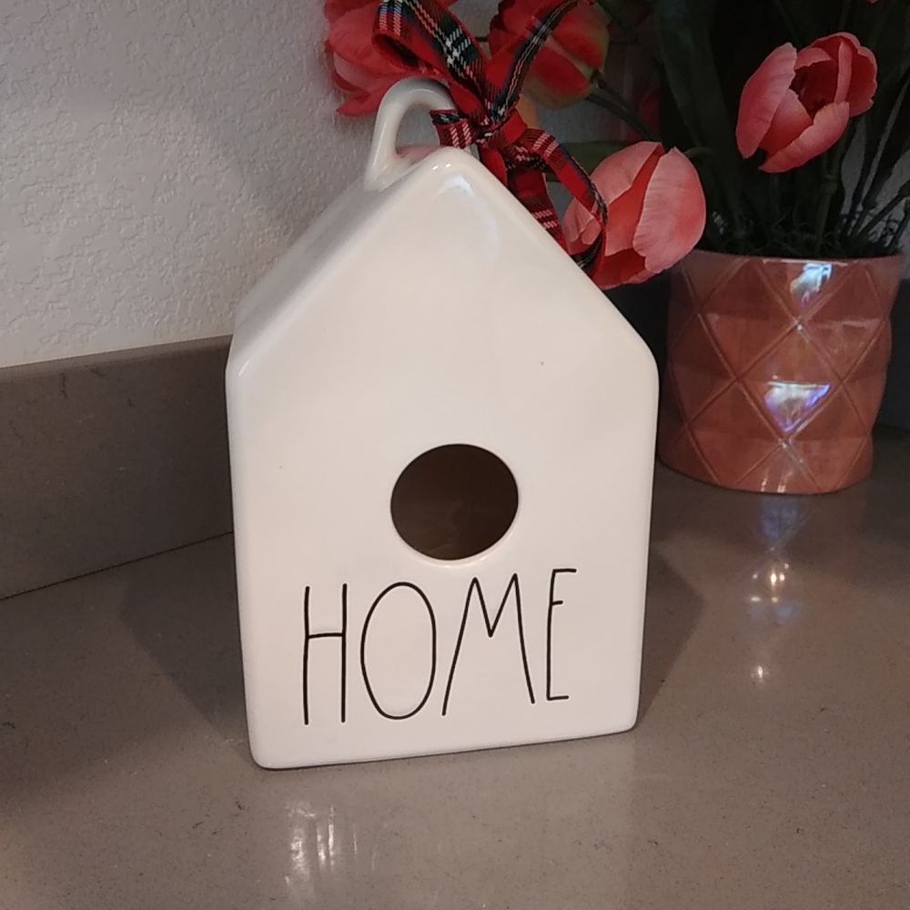 Rae Dunn White Ceramic Birdhouse Farmhouse Cottagecore Spring Bird Home Decor